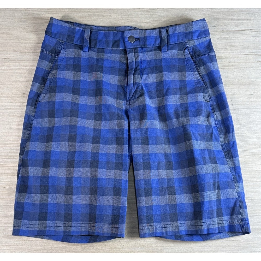 Lululemon Men's Size 32 Shorts Plaid Performance School Work Golf‎ Flat Athletic